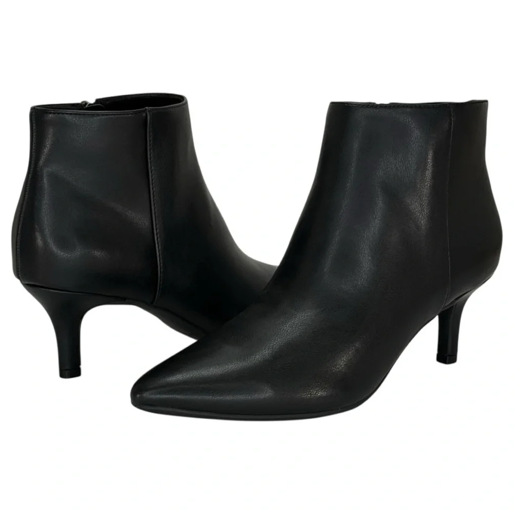 Aerosoles Edith Black Faux Leather Womens Booties Size 8.5M - Picture 12 of 14